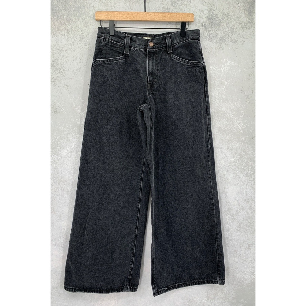Levis Wide Leg Jeans Womens 27 Black '94 Baggy Wide Leg 100% Cotton Denim Pants